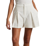 Rlx Ralph Lauren Frauen Performance Plissee Golfshorts - Keramik Weiß