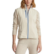 Rlx Ralph Lauren Frauen Tech Terry Full Reißverschluss Golfweste - Sand Heather/Hatteras Blau
