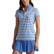 Rlx Ralph Lauren Damen gedruckter Luftstrompolo -Hemd - Sommer Blau/Keramik Weiß