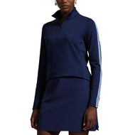 RLX Ralph Lauren Frauen Power Stretch Full Reißverschluss -raffinierte Marine/Sommerblau