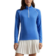 Rlx Ralph Lauren Frauen -Trikot UV Viertel Zip Golf Pullover - Sommerblau
