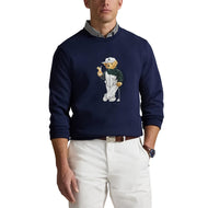 Rlx Ralph Lauren Classic Fit gesteppt Doppelknochen Polo Bären Golfpullover - Raffinierte Marine