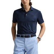 RLX Ralph Lauren bedrucktes leichter Luftstrom -Golfpolo -Hemd - Multi -Deco Toss Raffined Navy