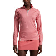 Rlx Ralph Lauren Frauen gedruckter Luftstrom -Trikot UV 1/4 ZIP - Red Sky Sommerstars