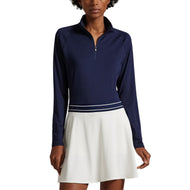 RLX Ralph Lauren Frauen Stretch Jersey Viertel -Zip -Pullover - Raffinierte Marine