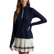 RLX Ralph Lauren Frauen Stretch Jersey Peached Viertel -Zip -Pullover - Raffinierte Marine