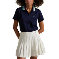 Rlx Ralph Lauren Frauen Tour Pique Strickkrieger Polo Golfhemd - Raffinierte Marine/Tiller Green Multi