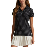 RLX Ralph Lauren Damen bedrucktes leichter Luftstrom -Golfhemd - Polo Black Polka Dot