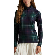 RLX Ralph Lauren Damen Printed Stretch Jersey Viertel -Zip -Pullover - Tartan