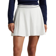 RLX Ralph Lauren Frauen aktives Kabelstrick A -Line Golf Skort - Keramik weiß/raffinierte Marine Multi