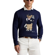 Rlx Ralph Lauren Polo Bär Merino Coolmax Golf Pullover - Raffinierte Marine