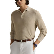 RLX Ralph Lauren Performance Polo -Kragen -Golfpullover - Ecru Tan Heather