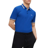Boss Paddy Cotton Pique Polo - mittelblau