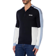 Boss Zolkar Farbblock 1/4 Zip Pullover - Marine