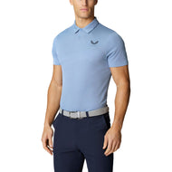 Castore Pinnacle Engineered Strick Polo Golfhemd - Sky Blue/Mitternacht Marine