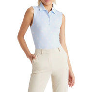 G/Fore Damen RGB Tech Jersey Ärmellose Golf Polo -Hemd - Sky