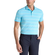 G/Vordere Multi -Streifen -Tech Pique Performance Golf Polo -Hemd - Brise