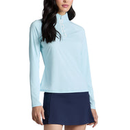 G/Fore Damen-Golfpullover aus seidigem Tech-Nylon mit 1/4-Reißverschluss – Tagesanbruch