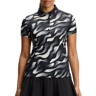J.Lindeberg Tour Tech bedrucktes Golf-Poloshirt für Damen – Bunker Fade Black Moonbeam