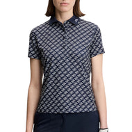 J.Lindeberg Damen Tour Tech bedrucktes Golf-Poloshirt – Cardi Jacquard JL Navy