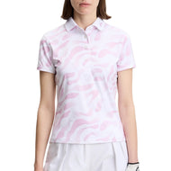 J.Lindeberg Damen Tour Tech bedrucktes Golf-Poloshirt – Bunker Fade White Orchid