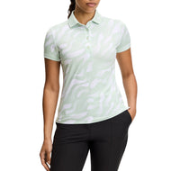 J.Lindeberg Tour Tech bedrucktes Golf-Poloshirt für Damen – Bunker Fade Subtle White