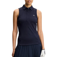 J.Lindeberg Damen Dena Ärmelloses Golf-Poloshirt – JL Navy