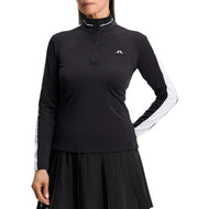 J.Lindeberg Damen Hertta Langarm-Golfpoloshirt – Schwarz