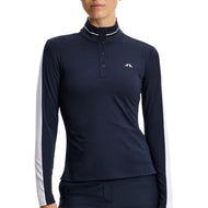 J.Lindeberg Damen Hertta Langarm-Golfpoloshirt – JL Navy