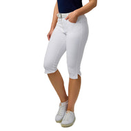 Glenmuir Frauen Phoebe Leichtes Stretch Performance Golf Capri Hosen - Weiß