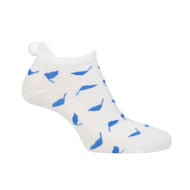 Glenmuir Frauen Eugenie gemusterte Golfsocken - White/Tahiti Flaggen