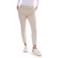 Golftini Stretch-Knöchel-Golfhose für Damen – Khaki/Weiß