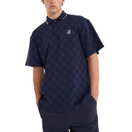 Huffer Check Par Golf Polo Shirt - Marine