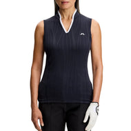 J.Lindeberg Women's Mila Sleeveless Golf Polo Shirt - JL Navy