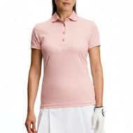 J.Lindeberg Damen Tour Tech bedrucktes Golf-Poloshirt – Bridge Stock Rose