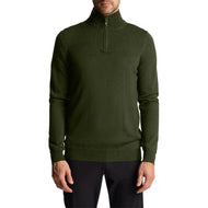 Lyle & Scott Tonal Eagle Merino Mischung 1/4 Zip -Strick - Kaktus grün