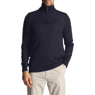 Lyle & Scott Tonal Eagle Merino 1/4 Zip Pullover - Leichte Marine
