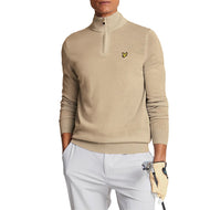 Lyle & Scott Merino Mischung 1/4 Zip -Strick - Safari