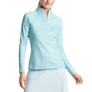 Peter Millar Frauen Geo Raglan-Sleeve Perth Golf Mid-Layer-Blaue Fichte