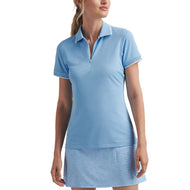 Peter Millar Frauen Whitworth Sport Mesh Golf Shirt - Cottage Blue/White