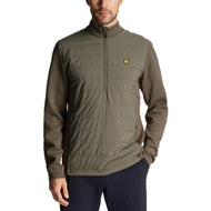 Lyle & Scott Baffle gesteppt Viertel Zip Golf Midlayer - Cactus Green