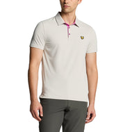 Lyle & Scott Contrast Placket Golf Polo Shirt - Pebble/Contour Pink
