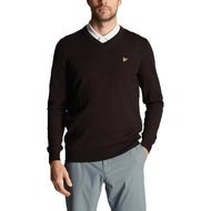 Lyle & Scott Merino Blend V -Ausschnitt Strick - Jet Black