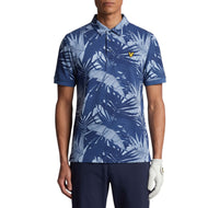Lyle & Scott Leaf Print Golf Polo Shirt - Navy Pfingstrose