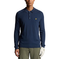 Lyle & Scott Langarm-Strick-Golf-Poloshirt – Ryder Blue
