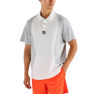 Malbon Performance Pique Golf-Poloshirt – Weiß/Silber