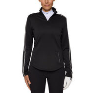 J.Lindeberg Women's NEFE Viertel Zip Golf Mid Layer - Schwarz