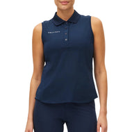 Rohnisch Frauen Nicky ärmellose Golf Polo Shirt - Micro R Check Navy