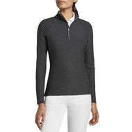 Peter Millar Damen Melange Raglan Sleeve 1/4 Zip Midlayer - Schwarz