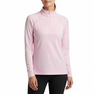 Peter Millar Sugar Stripe Perth 1/4 Midlayer für Damen – Palmer Pink